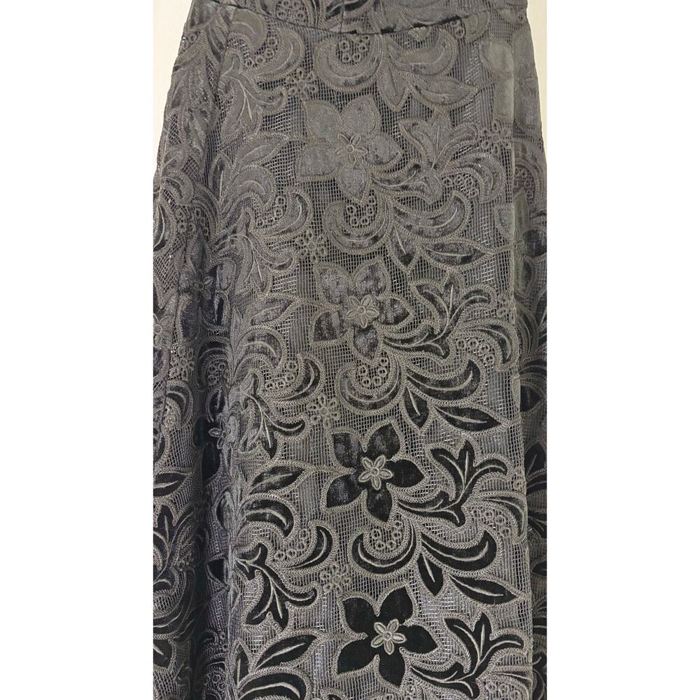 Shoshanna Anessa Black Velvet Floral Strapless Maxi Dress Size 2 - Picture 5 of 12
